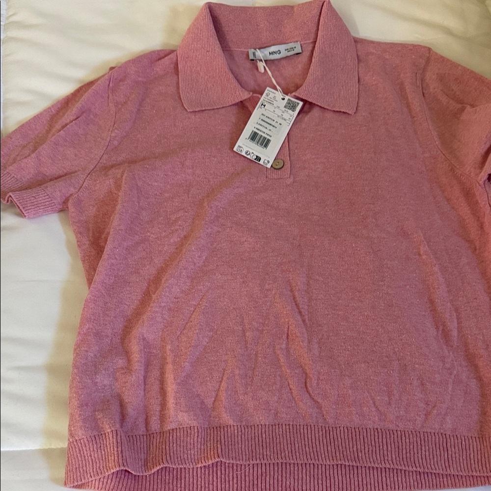 Mango Women's Sweater in Soft Pink